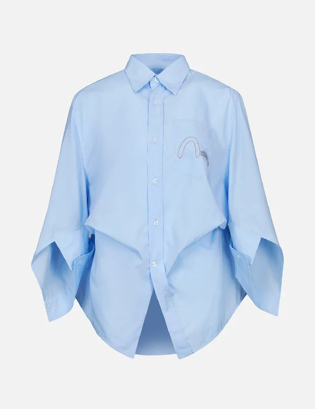 Lounge ShirtsSeagull Embroidery Notched-sleeves Shirt