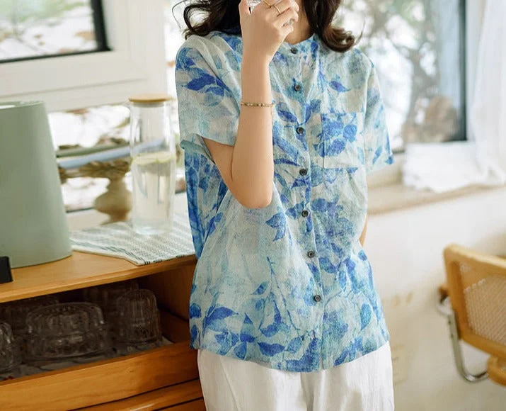 Bamboo ShirtsWomen Summer Linen Casual Shirt