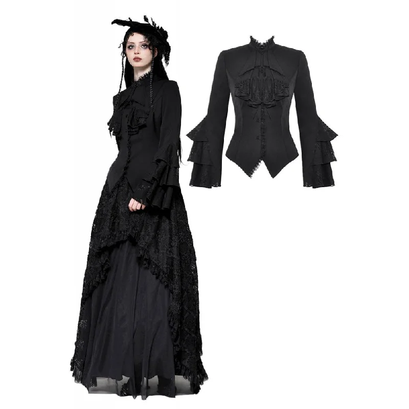 Branded ShirtsWomen's Gothic Ruffled Layered Long Sleeved Shirt