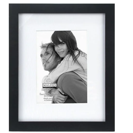 Malden Linear Classic Wood 5"x7" or 8"x10" Photo Frame, Black