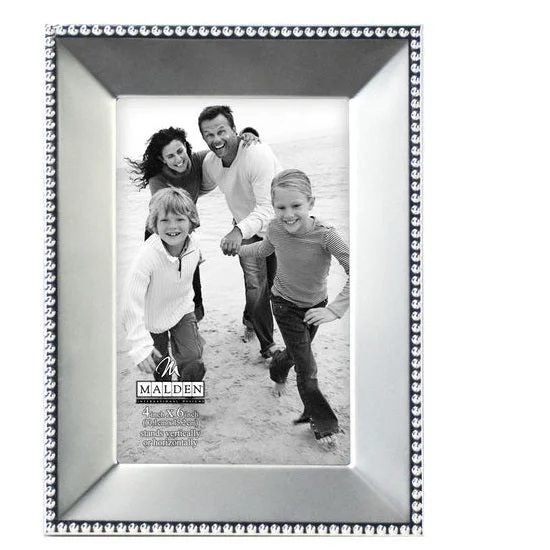 Malden Satin Nickel Beaded 4"x6" Photo Frame