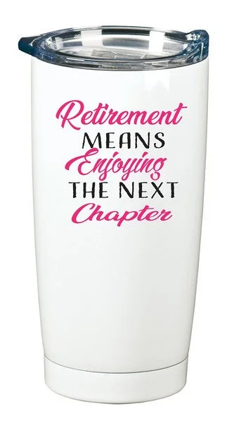 Retire Inspire Dream Indulge 30 oz Stainless Steel White Travel Tumbler