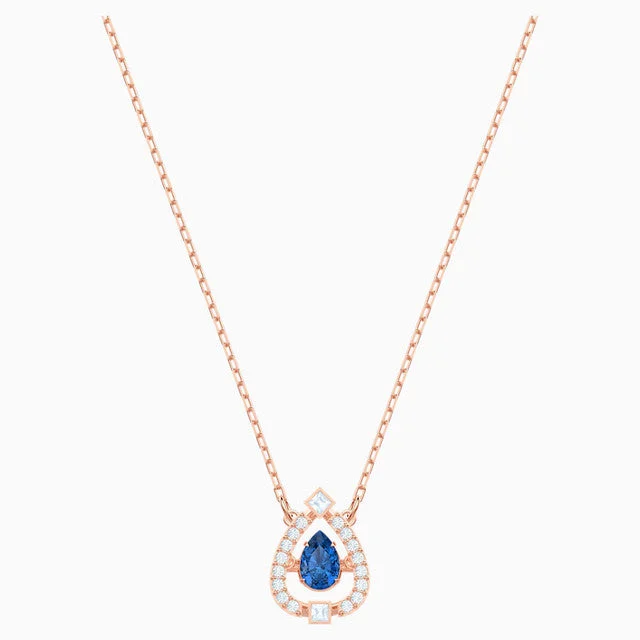 Swarovski Sparkling Dance Pear Necklace Blue