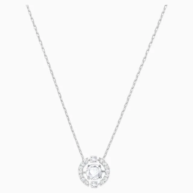 Swarovski Sparkling Dance Round Necklace White