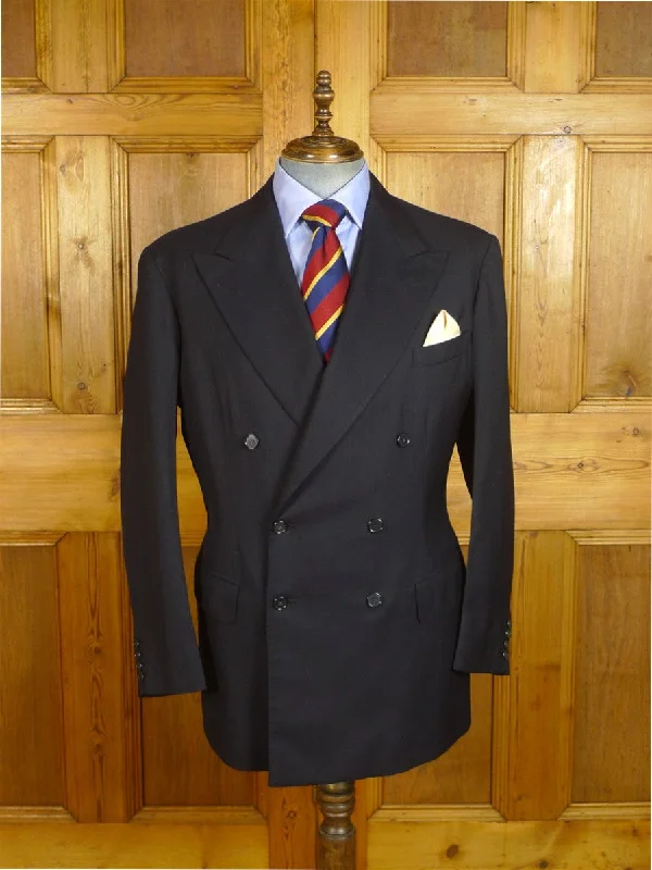 Blazerunity24/0863 vintage 1989 anderson & sheppard savile row bespoke dark navy blue d/b worsted blazer jacket 46-47 regular