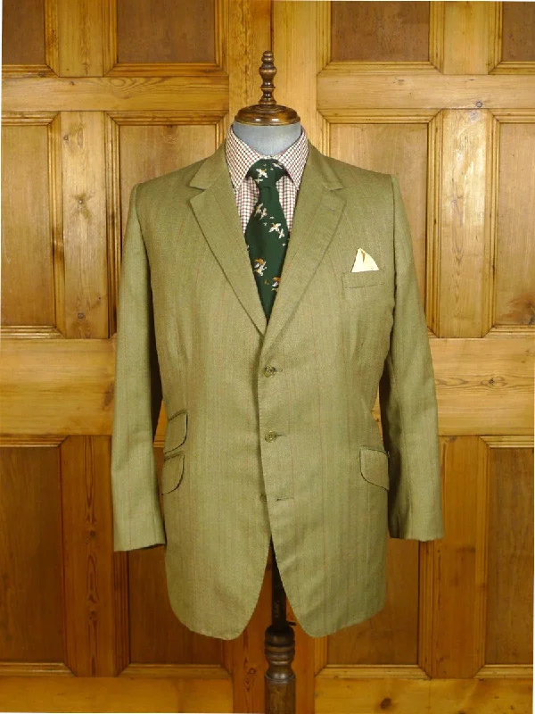 Blazerinitiative24/0991 immaculate vintage london w1 bespoke green wp check worsted sports jacket blazer 45-46 regular