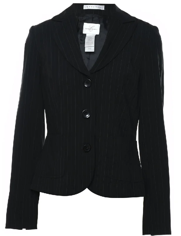 BlazerfashionBlack Striped Classic Blazer - S