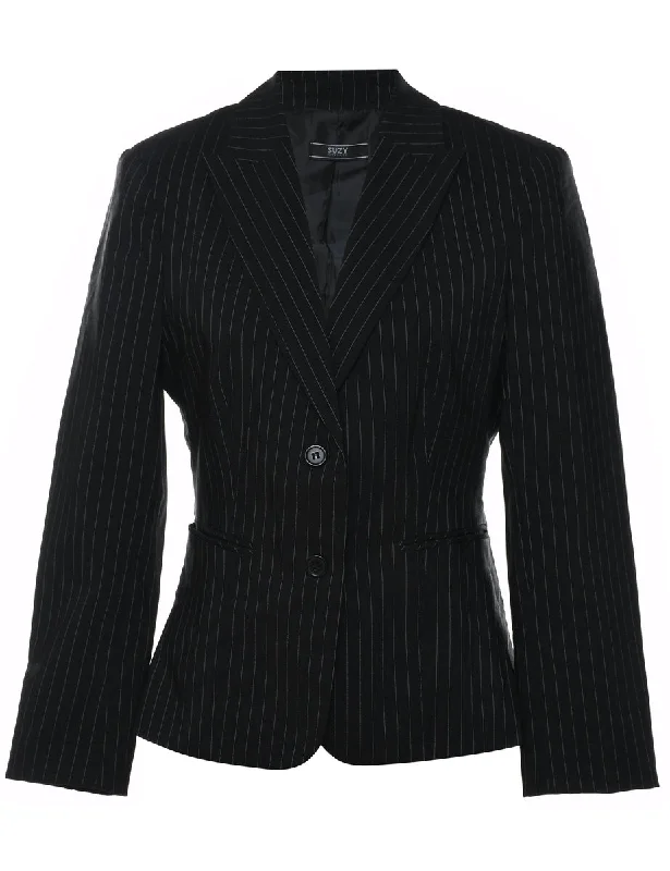 BlazerchampionBlack Striped Classic Blazer - S