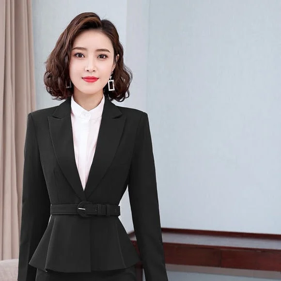 BlazerfanbaseBlack Winter Fashion OL Style Business Professional Blazer for Women