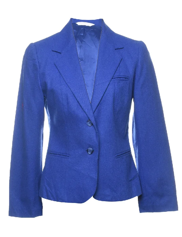 BlazercolorBlue Classic Wool Blazer - S