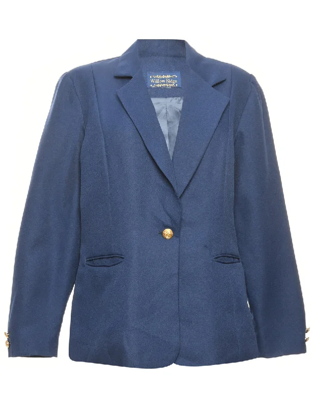 BlazerblockchainBlue Two Pockets Gold Button Blazer - L