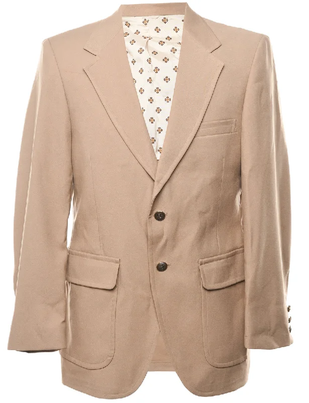 BlazerdanceButton Front Beige Classic Blazer - L