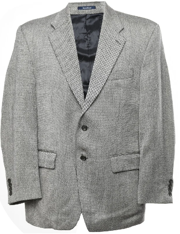 BlazertraditionChaps Button Front Grey Classic Blazer - XL