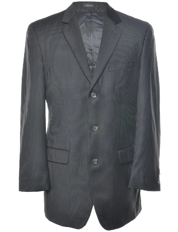 BlazermodernChaps Pinstriped Black Blazer - M