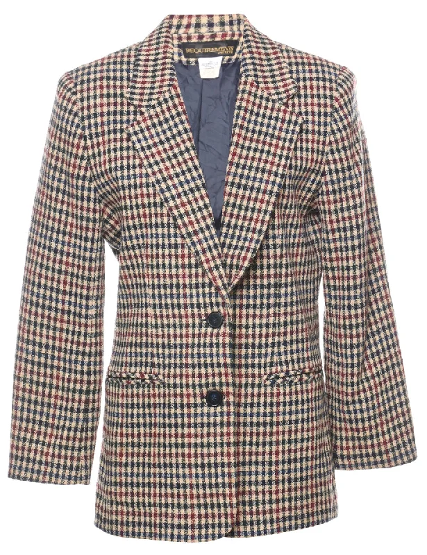 BlazerfestivalChecked Navy & Maroon Blazer - L