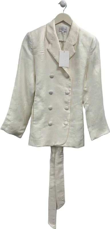 BlazerbrandChristy Lynn White Double-Breasted Blazer UK 4