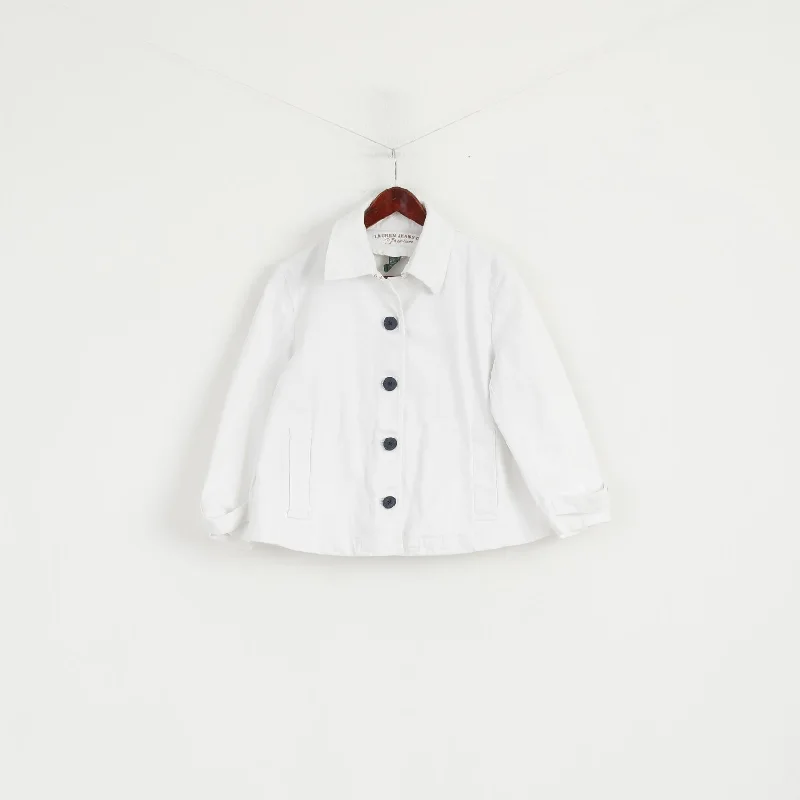 BlazerfanRalph Lauren Jeans Co. Premium Women L Jacket White Cropped Cotton Blazer Keystone