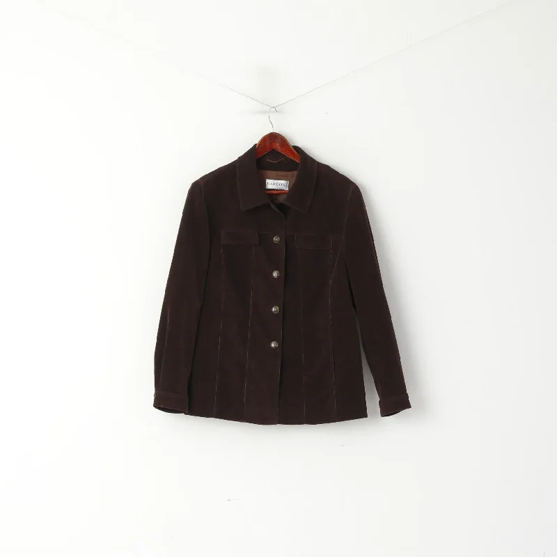 BlazeroutfitMarcona Women 18 44 XL Blazer Brown Cotton Corduroy Classic Jacket