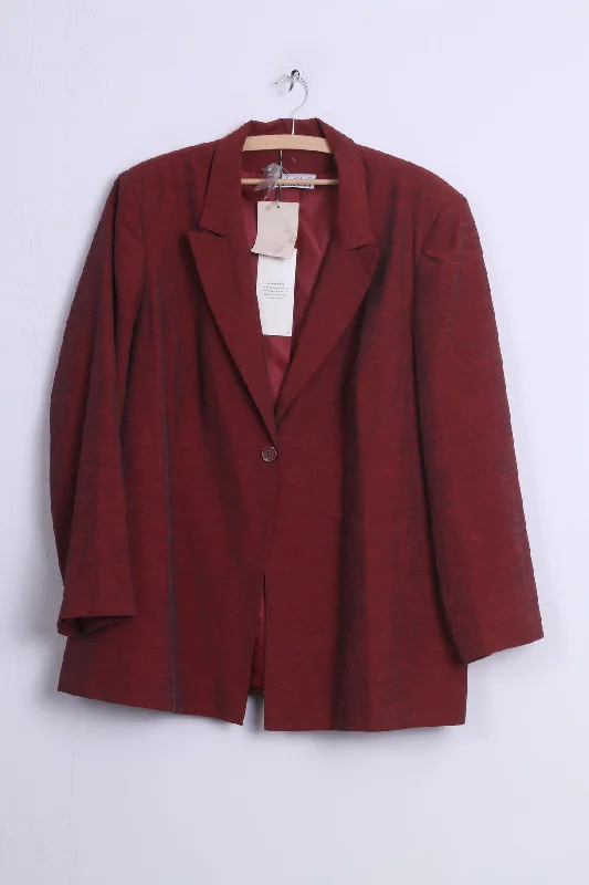 BlazerdeviceNew STYLE Unlimited Womens 24 XXL Jacket Red ViscoseVintage Blazer