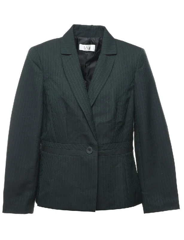 BlazershotDark Green Striped Blazer - L