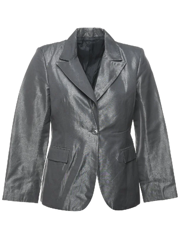 BlazertrendDark Grey Shiny Blazer - M