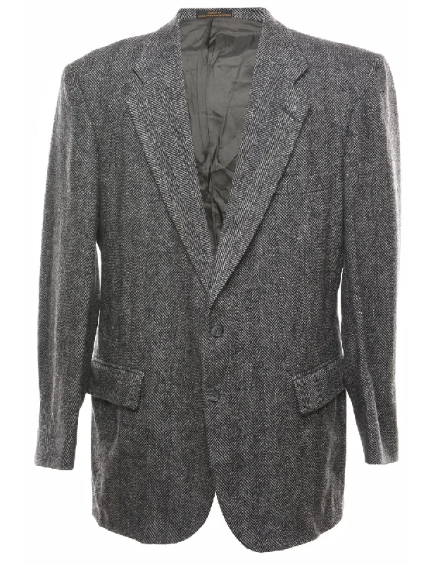 BlazeruniqueHerringbone Tweed Dark Grey Blazer - L