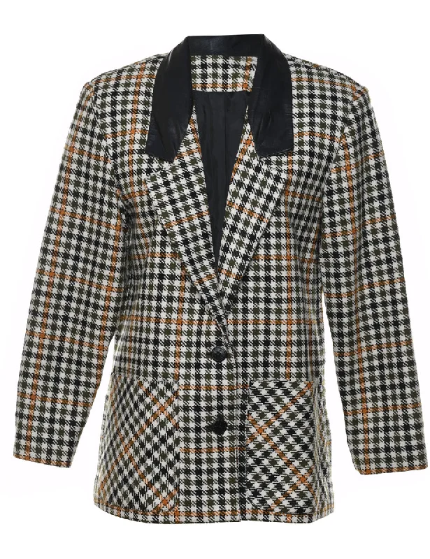 BlazercyberHoundstooth Black & Orange Classic Blazer - M