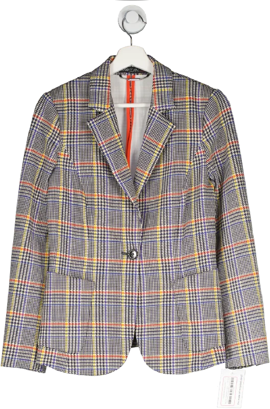 BlazerchicMarc Cain Multicoloured Chequered Single Breasted Blazer UK S