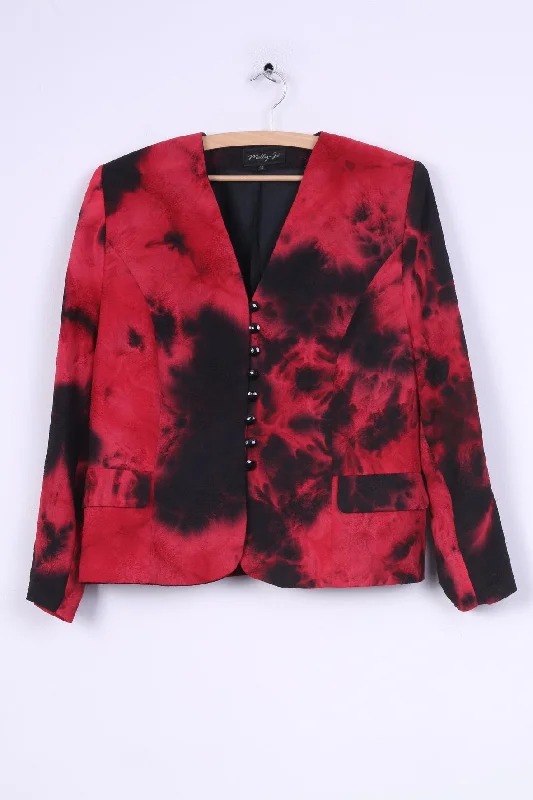 BlazermodernMolly -Jo Womens 48 XL Jacket Blazer Shoulder Pads Single Breasted Red Black Dyed Vintage