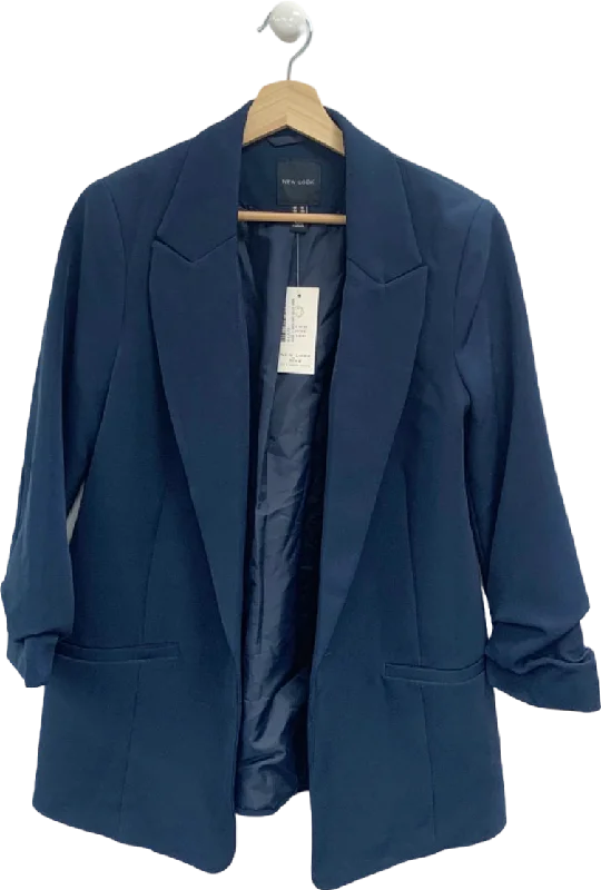 BlazerrobotNew Look Blue Ruched Sleeve Blazer UK 12