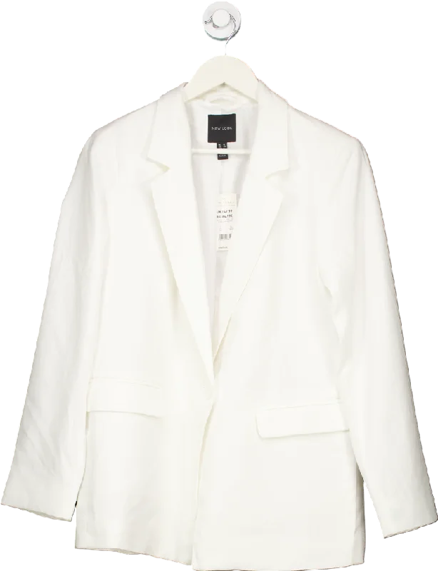 BlazergadgetNew Look White K Lila Linen Blazer UK 12