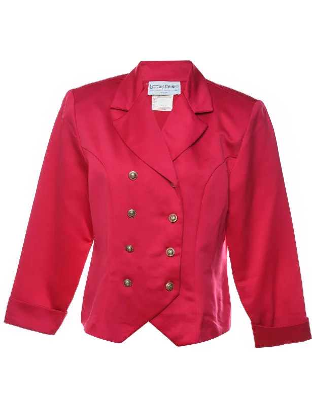 BlazercasualPink Double-Breasted Blazer - M