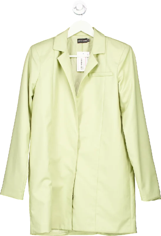 BlazercrazePrettyLittleThing Light Green Longline Blazer UK 6