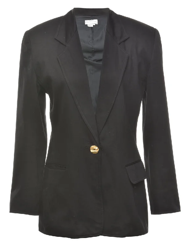 BlazergameSingle Breasted Black Blazer - M