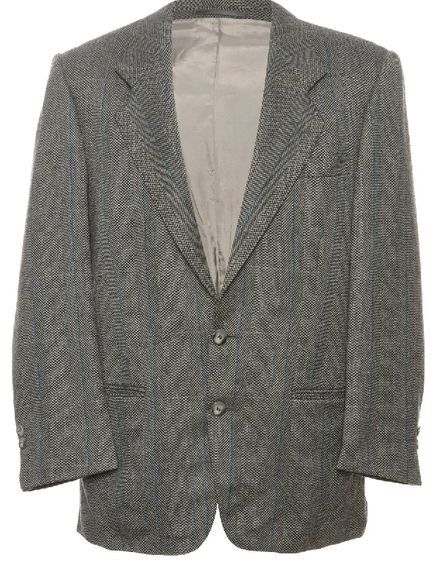 BlazercoachSingle Breasted Grey & Blue Blazer - M