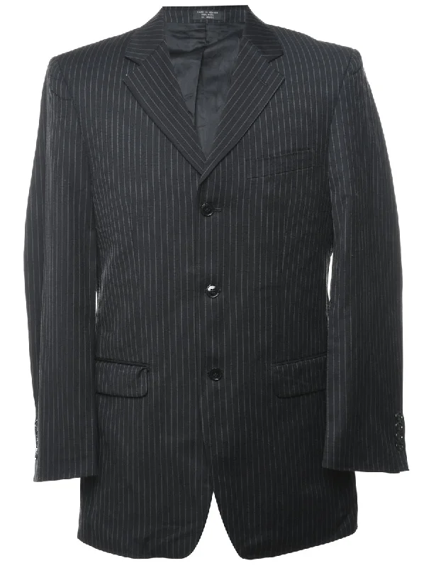 BlazerspiritStriped Black Classic Blazer - L