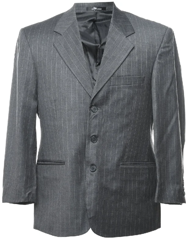 BlazerappStriped Grey Classic Blazer - L