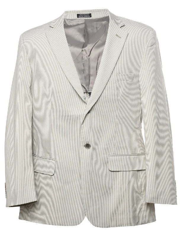 BlazervolunteerStriped Grey & White Blazer - XL