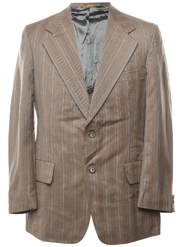 BlazerdesignStriped Light Blue & Brown Blazer - L