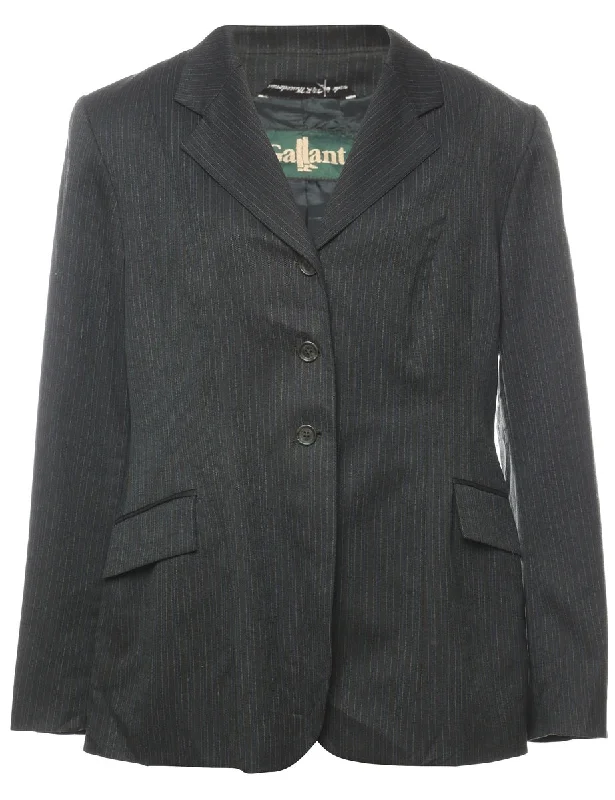 BlazerchicStriped Navy & Grey Blazer - L