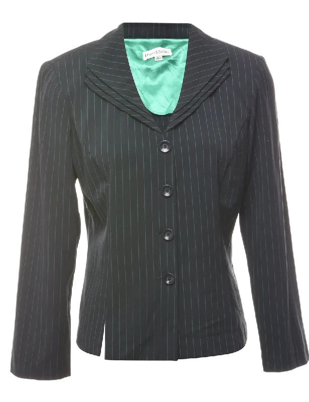 BlazerpassStriped Navy & Light Blue Blazer - M