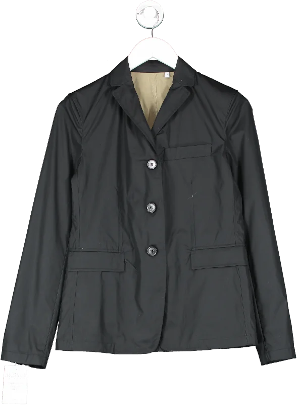 BlazerpatternTheory Black Blazer In Cotton Blend UK 4