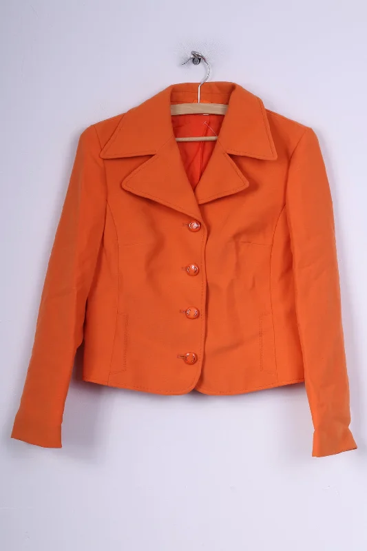 BlazerrivalTrevira Womens 40 M Blazer Single Breasted Orange Jacket Vintage