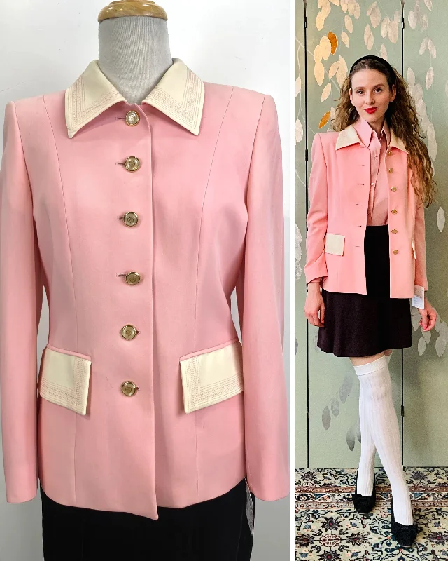 BlazerplayerVintage 1990s Pink/Cream Escada Blazer, Medium