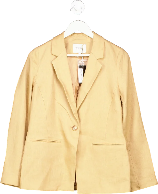 BlazerstyleWYSE LONDON Tan Silvie Linen Blazer UK 8