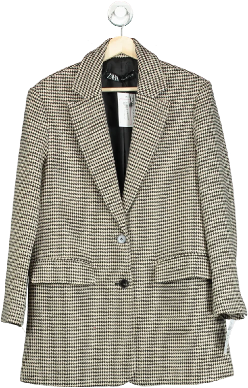 BlazerartZara Black and White Houndstooth Blazer UK XS