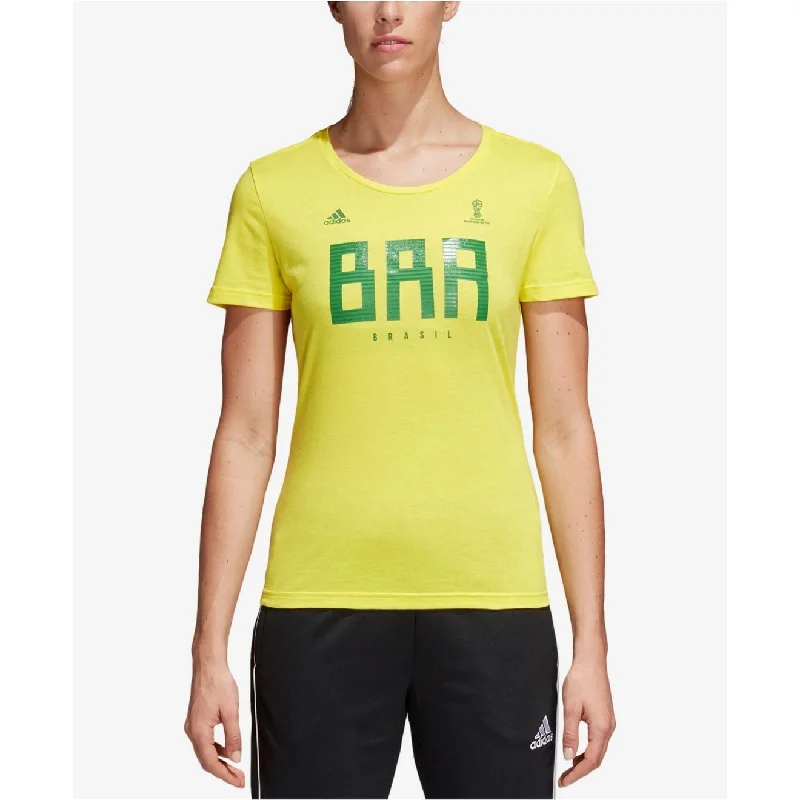 Cycling T-ShirtsAdidas Women's Cotton Brazil T-Shirt Brazil Yellow Size Extra Small - X-Small