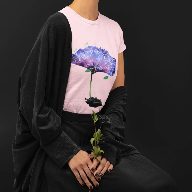 Oversized T-ShirtsBeautiful Purple Flower Pink T-Shirt