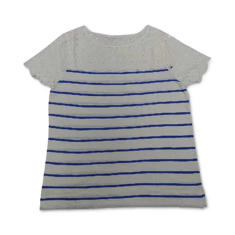 Striped T-ShirtsCharter Club Women's Striped T-Shirt Blue Size Extra Large - X-Large