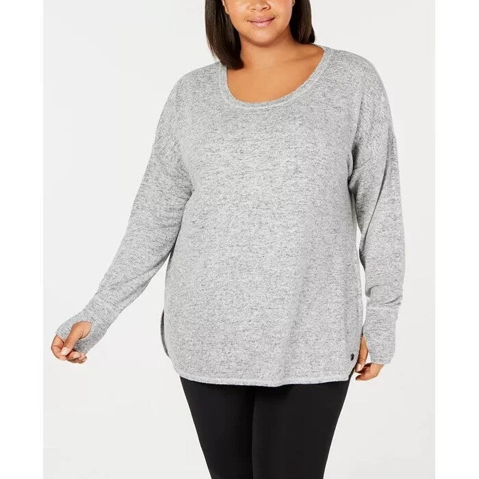 Pocket T-ShirtsIdeology Women's Plus Size Long-Sleeve T-Shirt Silver Size 2X